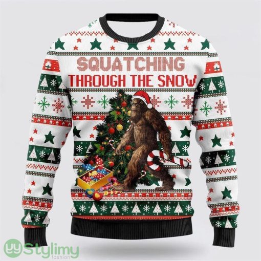 Bigfoot Christmas Candy Cane Ugly Christmas Sweater Best Gift For Christmas Men And Women Gift