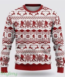 Bigfoot Classic Red Pattern Ugly Christmas Sweater Best Gift For Christmas Men And Women Gift Product Photo 1