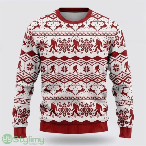 Bigfoot Classic Red Pattern Ugly Christmas Sweater Best Gift For Christmas Men And Women Gift