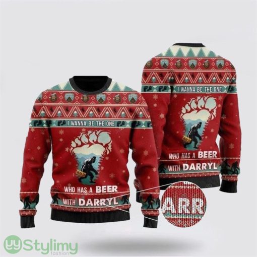 Bigfoot Darryl Ugly Christmas Sweater Be The One To Share A Beer Gifts For Bigfoot Lovers