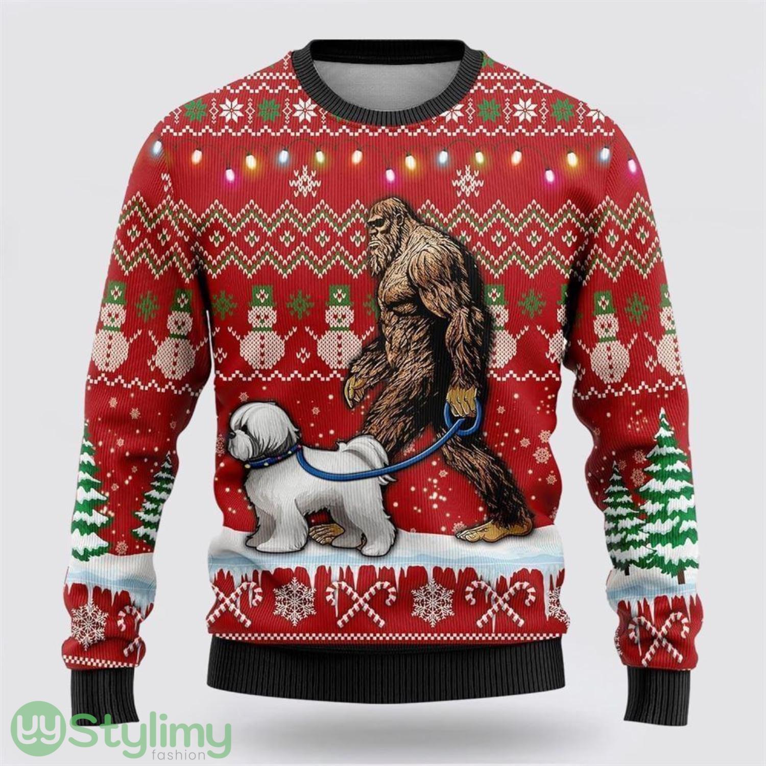Bigfoot Goes To Spend Christmas With Bichon Frise Ugly Christmas Sweater Best Gift For Christmas Men And Women Gift 3 Bigfoot Goes To Spend Christmas With Bichon Frise Ugly Christmas Sweater Best Gift For Christmas Men And Women Gift Product Photo 1