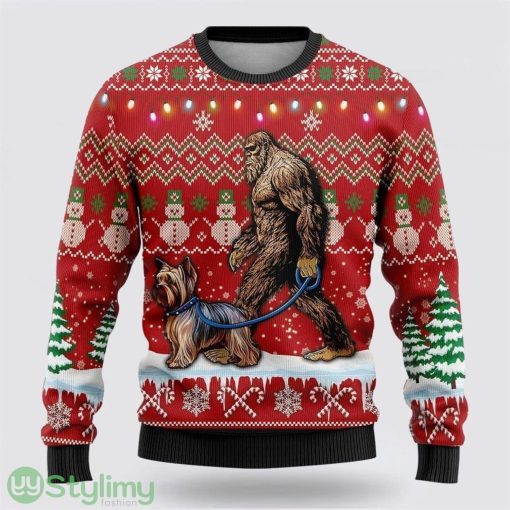Bigfoot Goes To Spend Christmas With Dachshund Ugly Christmas Sweater Best Gift For Christmas Men And Women Gift