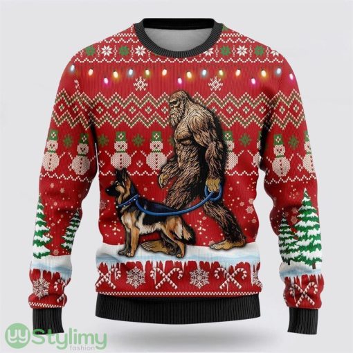 Bigfoot Goes To Spend Christmas With English Bulldog Ugly Christmas Sweater Best Gift For Christmas Men And Women Gift