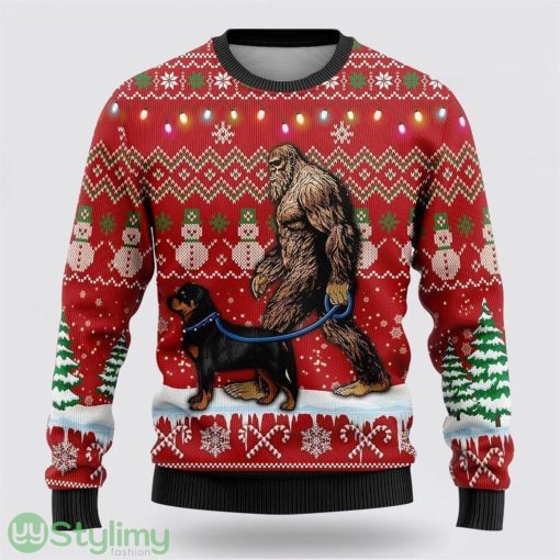 Bigfoot Goes To Spend Christmas With German Shepherd Ugly Christmas Sweater Best Gift For Christmas Men And Women Gift