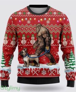 Bigfoot Goes To Spend Christmas With Golden Retriever Ugly Christmas Sweater Best Gift For Christmas Men And Women Gift Product Photo 1