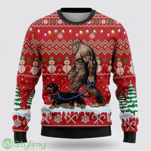 Bigfoot Goes To Spend Christmas With Husky Ugly Christmas Sweater Best Gift For Christmas Men And Women Gift Product Photo 1