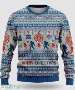 Bigfoot Hairy Christmas Blue Ugly Christmas Sweater Best Gift For Christmas Men And Women Gift Product Photo 1