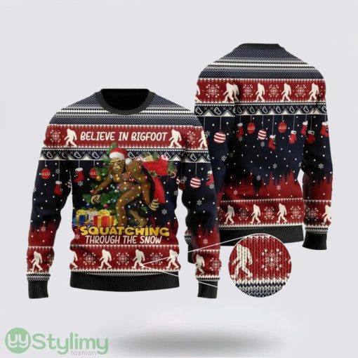 Bigfoot Lover Ugly Christmas Sweater Men & Women Gifts For Bigfoot Lovers