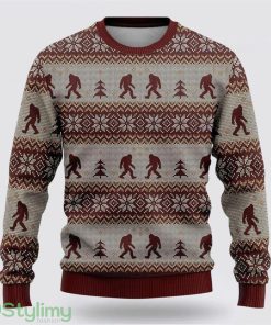 Bigfoot Red And Gray Pattern Ugly Christmas Sweater Best Gift For Christmas Men And Women Gift Product Photo 1