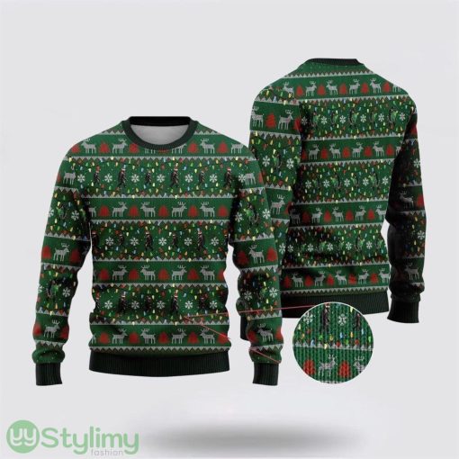 Bigfoot Santa Claus Green Pattern Ugly Christmas Sweater Best Gift For Christmas Men And Women Gift