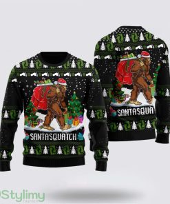 Bigfoot Santasquatch Ugly Christmas Sweater Gifts For Bigfoot Believers Product Photo 1