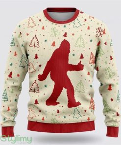 Bigfoot Sasquatch Funny White Pattern Ugly Christmas Sweater Best Gift For Christmas Men And Women Gift Product Photo 1