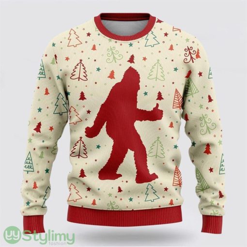 Bigfoot Sasquatch Funny White Pattern Ugly Christmas Sweater Best Gift For Christmas Men And Women Gift