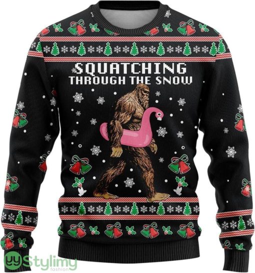 Bigfoot Snow Flamingo Ugly Chistmas Sweater Best Gift For Christmas Men And Women Gift