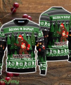 Bigfoot Through Snow Ugly Christmas Sweater Christmas Holiday Gift For Men And Women Product Photo 1