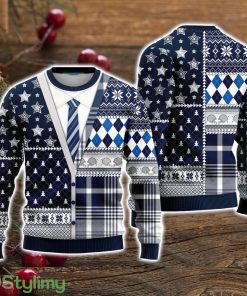 Blue Cowboy American Football Team Cardigan Ugly Christmas Sweater Christmas Holiday Gift For Men And Women Product Photo 1