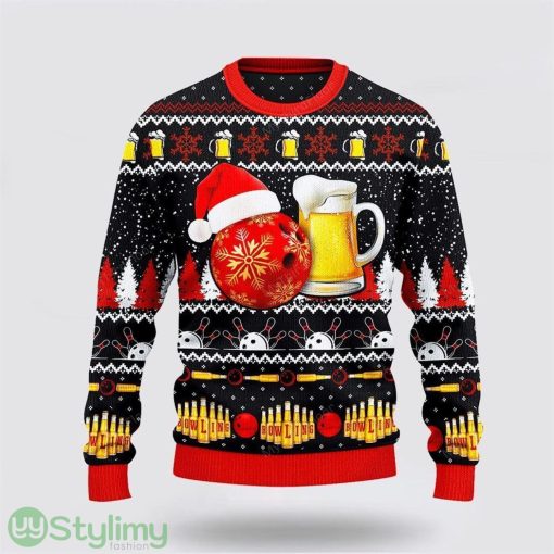 Bowling And Beer Lovers Gift Ugly Christmas Sweater Christmas Gift For Bowling Enthusiasts