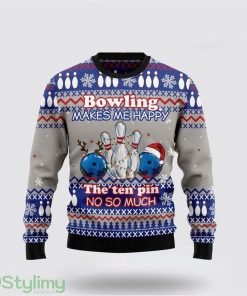 Bowling Merry Christmas Ugly Christmas Sweater Christmas Gift For Bowling Enthusiasts Product Photo 1