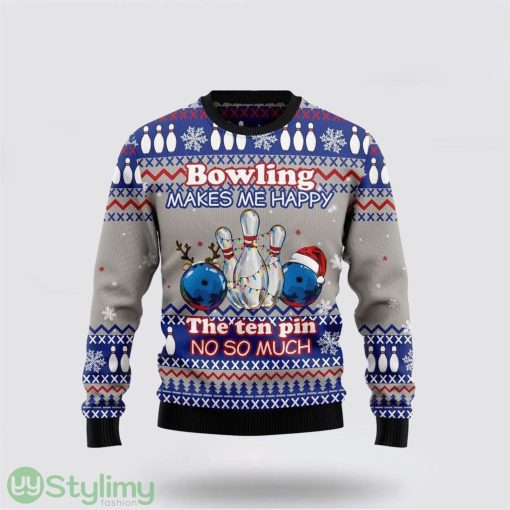 Bowling Merry Christmas Ugly Christmas Sweater Christmas Gift For Bowling Enthusiasts