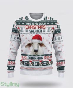 Brahman Green Merry Christmas Ugly Sweater, Gifts For Farmers, Rural Lovers Product Photo 1