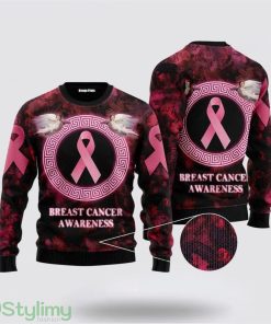 Breast Cancer Awareness Ugly Christmas Sweater Christmas Gifts For Survivors Product Photo 1