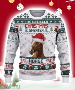 Brown Horse Green Ugly Christmas Sweater Gift Christmas Product Photo 1