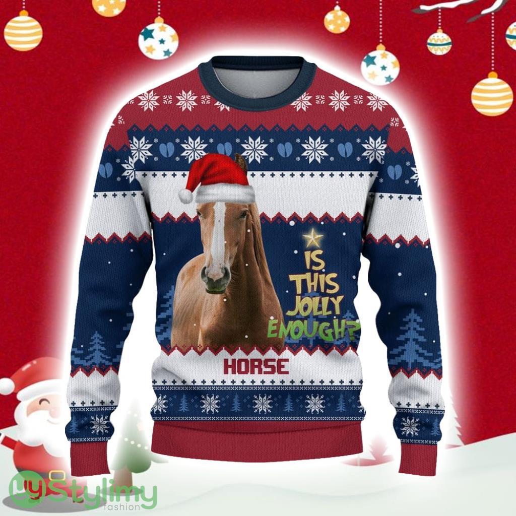 Brown Horse Jolly Ugly Christmas Sweater Gift Christmas 3 Brown Horse Jolly Ugly Christmas Sweater Gift Christmas Product Photo 1