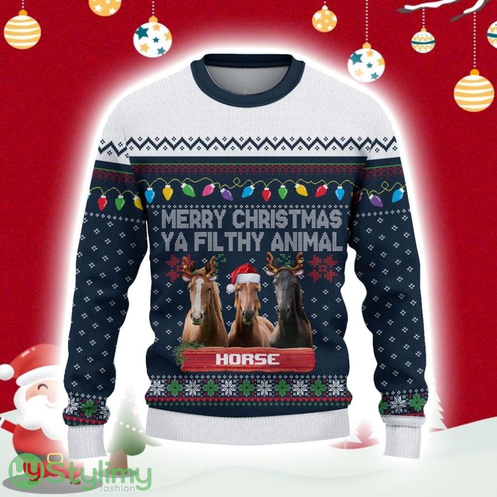 Brown Horse Ugly Christmas Sweater Gift Christmas 3 Brown Horse Ugly Christmas Sweater Gift Christmas Product Photo 1