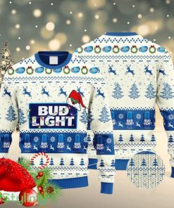 Bud Light Reindeer Snowy Night Christmas Ugly Sweater 3D Product Photo 1