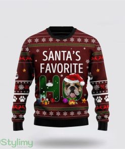 Bulldog Santa Favorite Ho Christmas Ugly Sweater Pet Lover Christmas Sweater Holiday Gift Product Photo 1