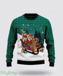 Bulldog Sleigh Ugly Christmas Sweater Pet Lover Christmas Sweater Holiday Gift Product Photo 1