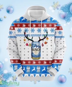 Busch Blue White Christmas Christmas Cute Noel Mc Ugly Hoodie 3D All Over Print Gift For Christmas Product Photo 1