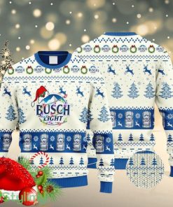Busch Light Reindeer Snowy Night Christmas Ugly Sweater 3D Product Photo 1