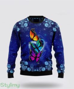 Butterfly Galaxy Ugly Christmas Sweater Sweater Gifts For Pet Lover Product Photo 1