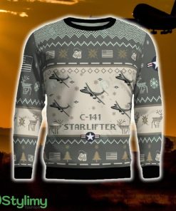 C-141 Starlifter C141 Combat Aircraft Ugly Sweater Gift For Men And Women Gift Veteran Christmas - C-141 Starlifter C141 Combat Aircraft Ugly Sweater 2