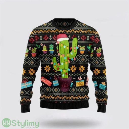Cactus Wearing Santa Claus Hat Ugly Sweater Christmas Gifts For Frends