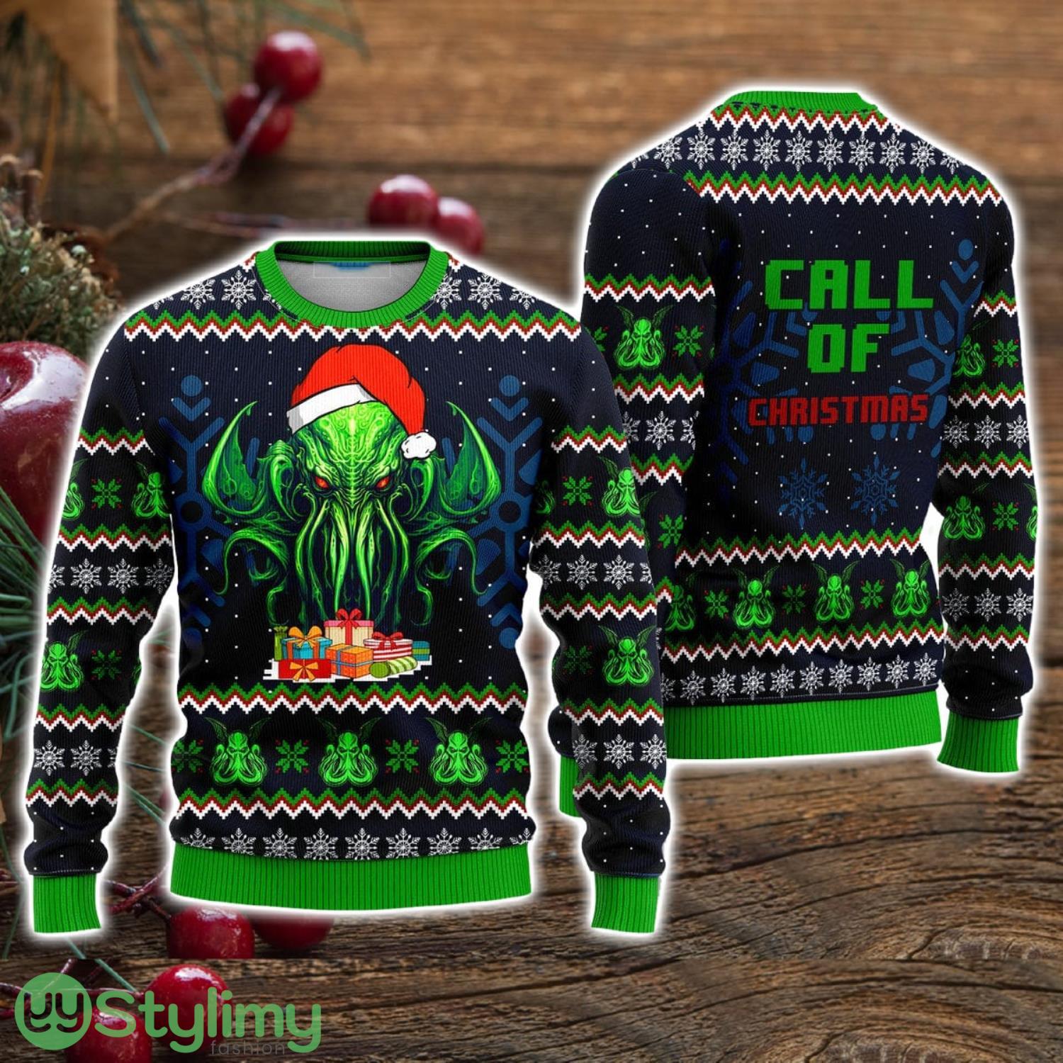 Call Of Christmas Green Octopus Ugly Christmas Sweater Christmas Holiday Gift For Men And Women 3 Call Of Christmas Green Octopus Ugly Christmas Sweater Christmas Holiday Gift For Men And Women Product Photo 1