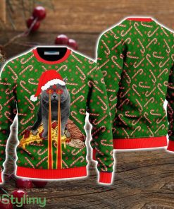 Candy Cane Pizza Cat With Laser Eyes Ugly Christmas Sweater Christmas Holiday Gift For Men And Women Product Photo 1