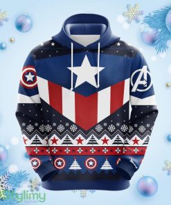 Captain America Christmas Cute Noel Mc Ugly Hoodie 3D All Over Print Gift For Christmas Product Photo 1
