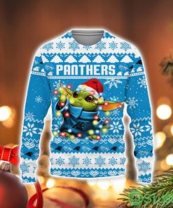Carolina Panthers Baby Yoda Star Wars Sports Football American Ugly Christmas Sweater Product Photo 1