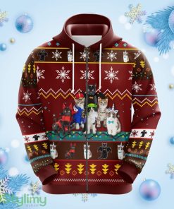 Cat 3D Halloween Cute Noel Mc Ugly Hoodie Zip Blue 1 Amazing Gift Idea Thanksgiving Gift Product Photo 1