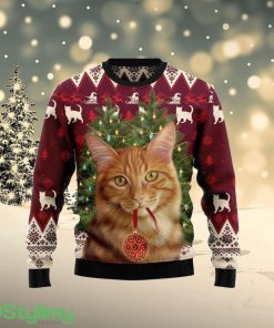 Cat Decor Pine Ugly Christmas Sweater Product Photo 1