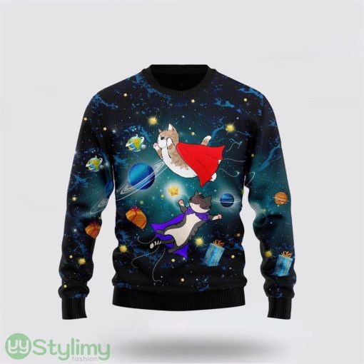 Cat Galaxy Ugly Christmas Sweater Cat Lover Christmas Sweater Holiday Gift