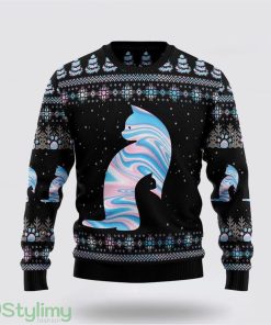 Cat Hologram Ugly Christmas Sweater Cat Lover Christmas Sweater Holiday Gift Product Photo 1
