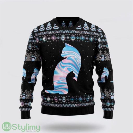 Cat Hologram Ugly Christmas Sweater Cat Lover Christmas Sweater Holiday Gift