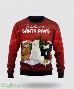 Cat Santa Paws Ugly Christmas Sweater Cat Lover Christmas Sweater Holiday Gift Product Photo 1