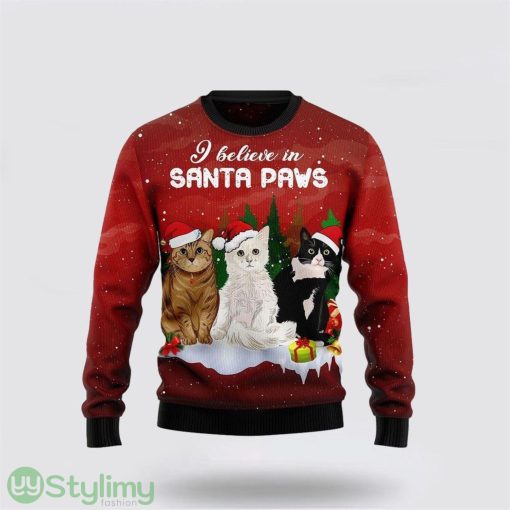 Cat Santa Paws Ugly Christmas Sweater Cat Lover Christmas Sweater Holiday Gift