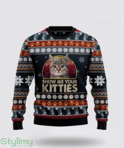 Cat Show Me Your Kitties Ugly Christmas Sweater 3D Cat Lover Christmas Sweater Holiday Gift Product Photo 1