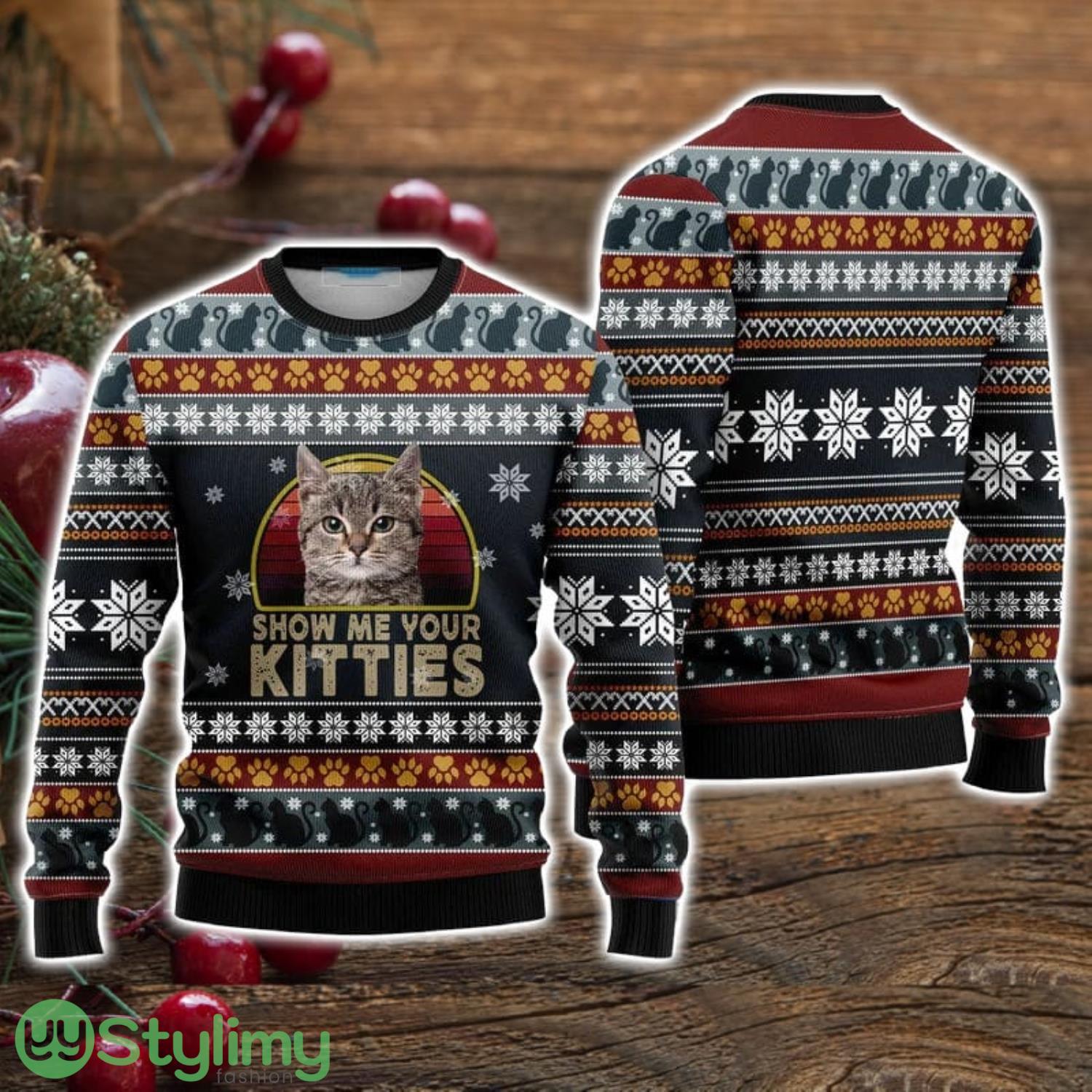 Cat Show Me Your Kitties Ugly Christmas Sweater Christmas Holiday Gift For Men And Women 3 Cat Show Me Your Kitties Ugly Christmas Sweater Christmas Holiday Gift For Men And Women Product Photo 1