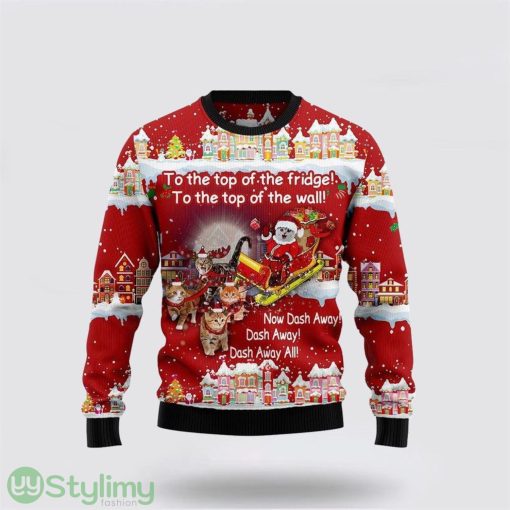 Cat Sleigh Christmas Ugly Christmas Sweater Cat Lover Christmas Sweater Holiday Gift